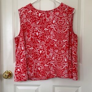 Floral Red Sleeveless Top